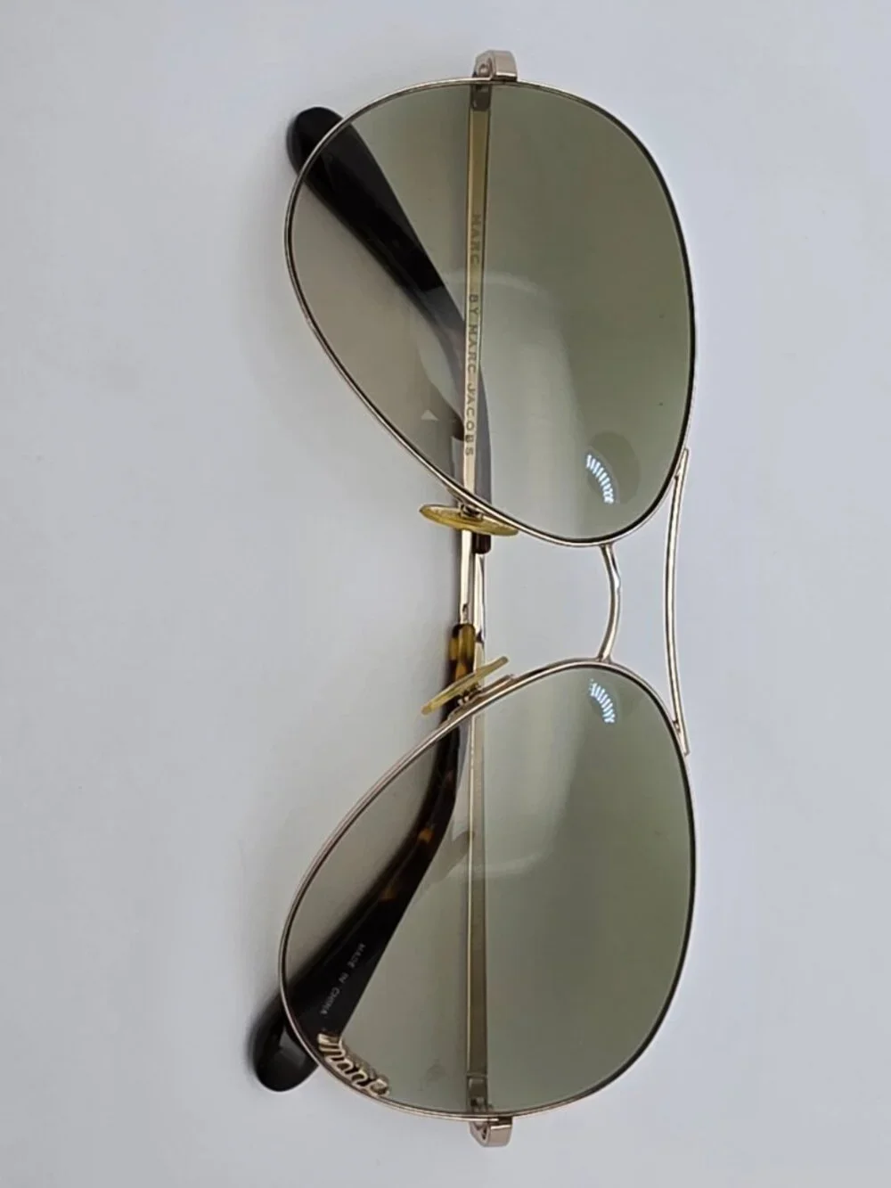 Marc Jacobs MMJ050/S 0J5GIS Gold Frame Green Gradient Lens Aviator Sunglasses
